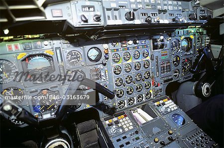 COCKPIT OF CONCORDE SST - SUPERSONIC TRANSPORT