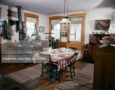 1890s TURN OF THE CENTURY FARM KITCHEN MUSEUM INTERIOR LANDIS VALLEY PENNSYLVANIA USA