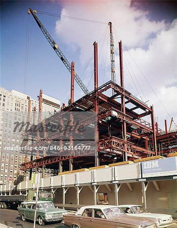 1960s STEEL GIRDER CONSTRUCTION IBM BUILDING PENN CENTER PHILADELPHIA PA