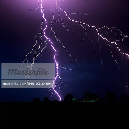 LIGHTNING STORM OVER FARM GARDNER, KANSAS