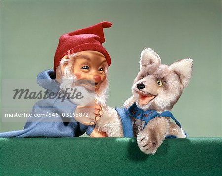 1960s PUPPET SHOW ELF AND DOG
