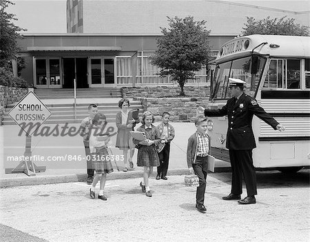 1960s SCHOOL BUS CROSSING GUARD CHILDREN BOOKS