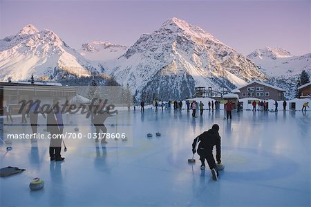 Curling à Arosa, le Canton des Grisons, Suisse
