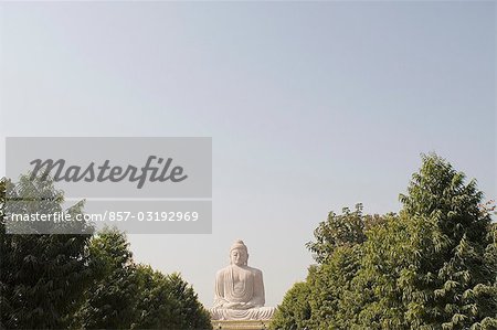 Low angle view of a statue of Buddha, The Great Buddha Statue, Bodhgaya, Gaya, Bihar, India