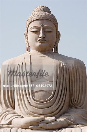 Low angle view of a statue of Buddha, The Great Buddha Statue, Bodhgaya, Gaya, Bihar, India