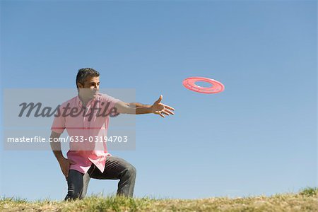 Man throwing flying disc