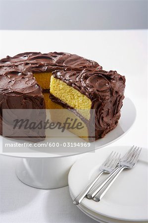 Gâteau avec glaçage au chocolat