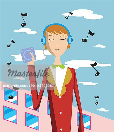 A man listening to music