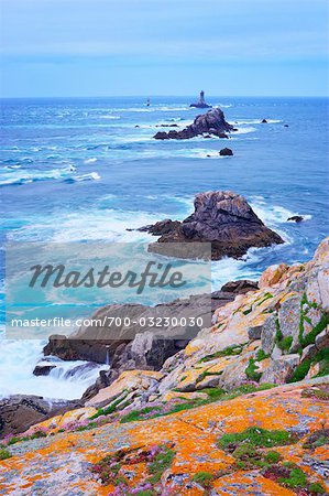 Felsige Küste, Pointe du Raz, Finistere, Bretagne, Frankreich