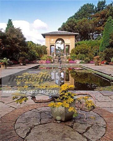 Lily Pond and Medici House, Ilnacullin, Co Cork, Ireland