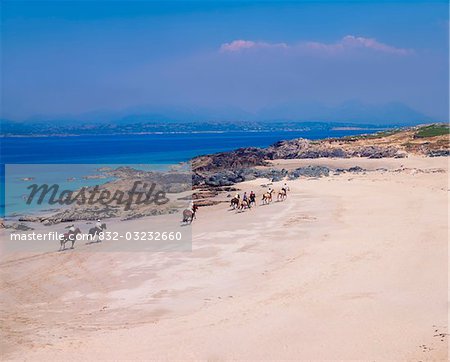 Balade poney sur Mannin Bay, Connemara, co. Galway, Irlande