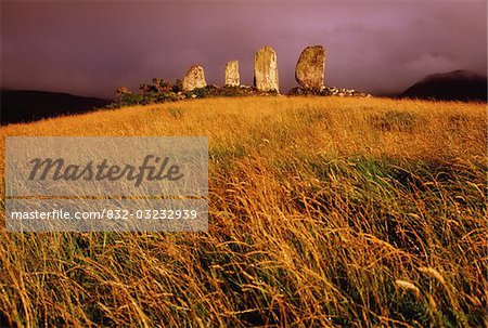 Waterville, County Kerry, Ireland; Eightercua standing stones