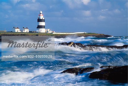 Hook Head, County Wexford, Ireland; Lighthouse on a stormy coast