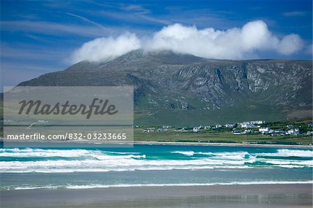 Achill Island, Co Mayo, Ireland; Trawmore and Croaghaun surrounded by low lying cloud