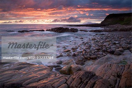 Mullaghmore Head, Co Sligo, Ireland;  Sunset over the Atlantic