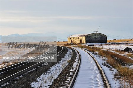 Railway Tracks, Pincher Creek, Alberta, Canada