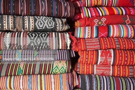Traditional tais cloth in market in dili east timor