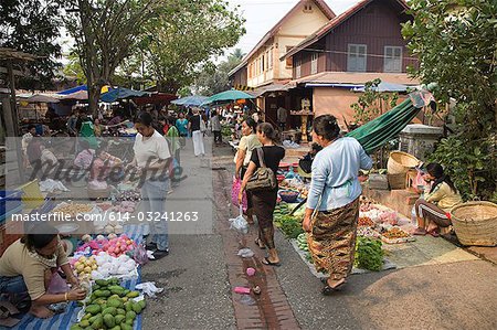 Morning market in luang prabang
