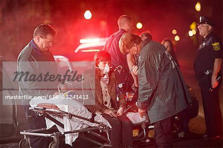 Young woman receiving medical attention