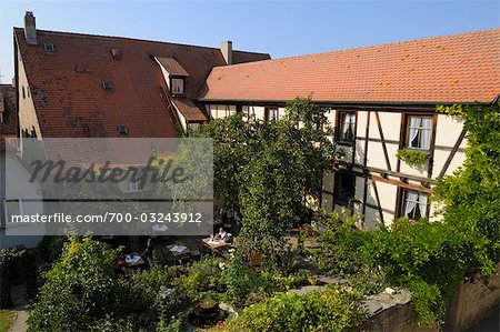 Restaurant, Rothenburg ob der Tauber, Ansbach District, Bavaria, Germany