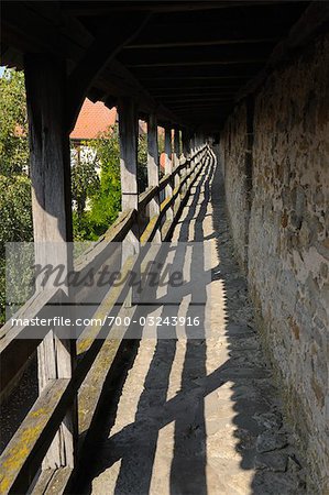 Rempart, Rothenburg ob der Tauber, arrondissement d'Ansbach, Bavière, Allemagne