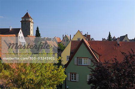 Rooftops, Rothenburg ob der Tauber, Ansbach District, Bavaria, Germany