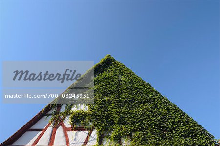 Gable of Half Timbered House, Rothenburg ob der Tauber, Ansbach District, Bavaria, Germany