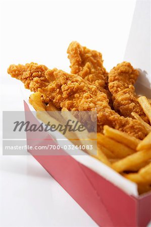 Frites et doigts de poulet