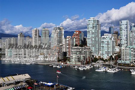 View of Downtown Vancouver From Granville Street Bridge, British Columbia, Canada