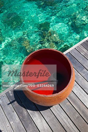 Réservoir d'eau sur le quai, Banyan Tree Madivaru, Alif Alif Atoll, Maldives