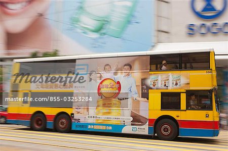 Bus corps publicité, Causeway Bay, Hong Kong