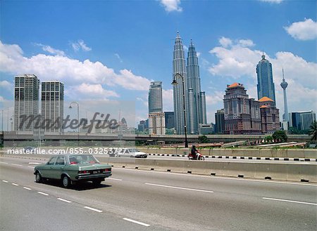 City Skyline und Autobahn, Kuala Lumpur, Malaysia