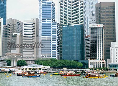 Skyscrapers along Singapore River, Singapore