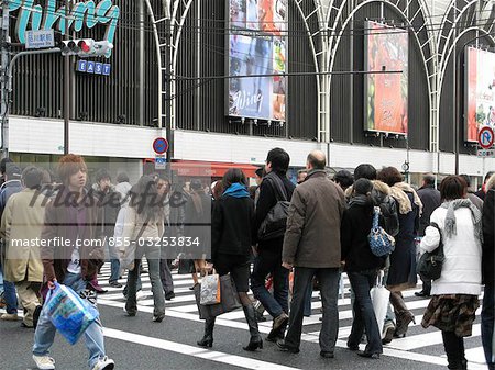 Busy morning by the Shinagawa station, Tokyo, Japan