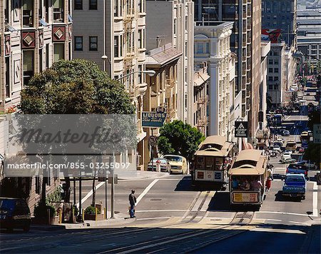 Cable car at Hyde Street, San Francisco. USA