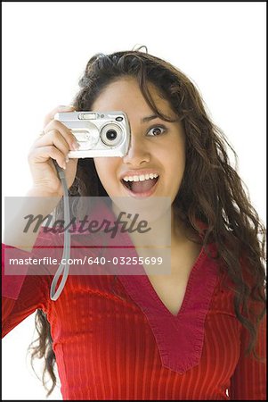 Femme avec caméra