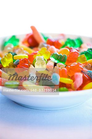 Gummibärchen und Gummibärchen worms