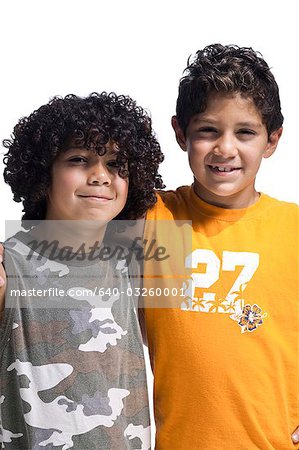 Two boys standing together