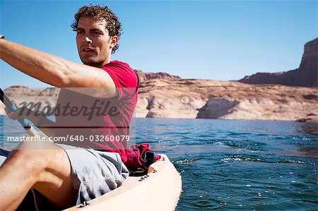 Man rowing in a boat