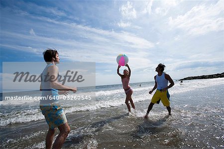 Playing with beach ball