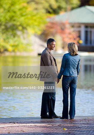 Man and woman embracing