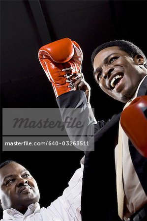 Businessman boxing