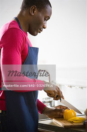 A man preparing food