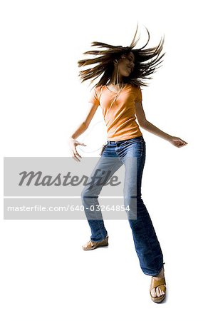 Teenage girl dancing