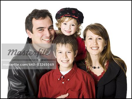 Family posing for portrait