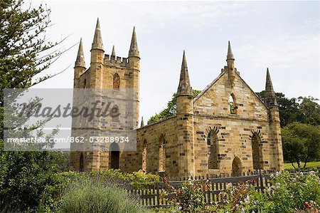 The infamous penal colony of Port Arthur on the Tasman Peninsula. Between 1830 and 1877 over 12,500 convicts served sentences here.