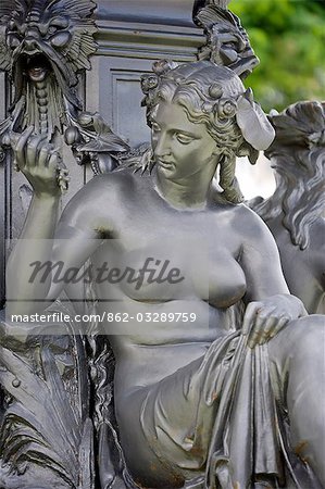 Brazil,Bahia,Salvador,Pelourinho. A fountain in the 16 de Novembro Square at the heart of Pelourinho - the historical centre of Salvador.