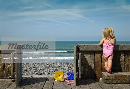 Girl Looking at Ocean