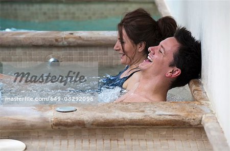 couple enjoying spa