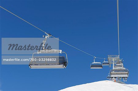 Ski Lift, Snowplows, Zugspitze, Bavaria, Germany